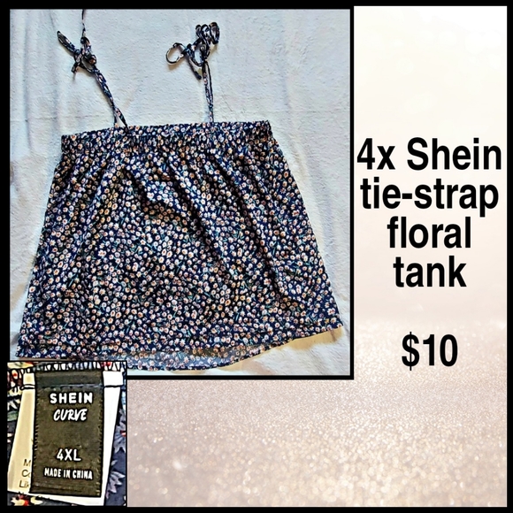 4x Shein Tie-strap Floral Flowy Tank - Picture 2 of 2